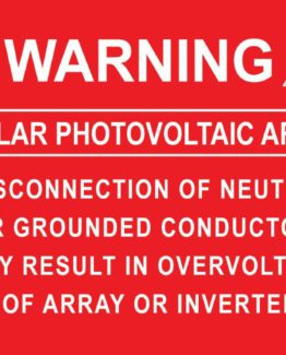 Warning Bipolor Photovoltaic Array