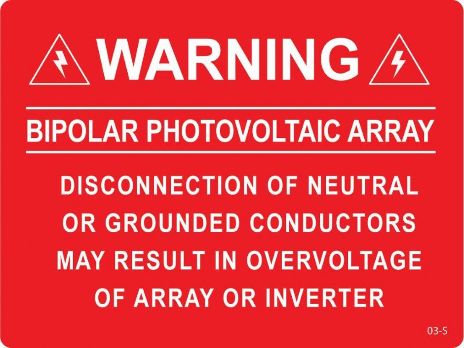 Solar Warning Labels | USA | Solar Panel System