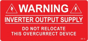 Warning Inverter Output Supply