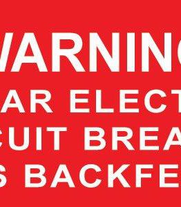 Warning Solar Electric Circuit Breaker is Backfed